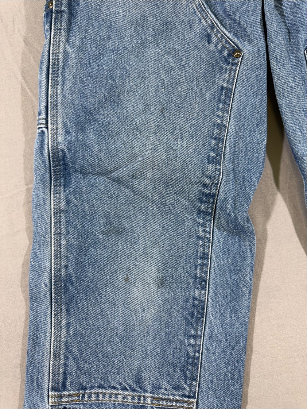 Vintage Carhartt Double Knee Carpenter Blue Denim Jeans - Picture 9 of 9